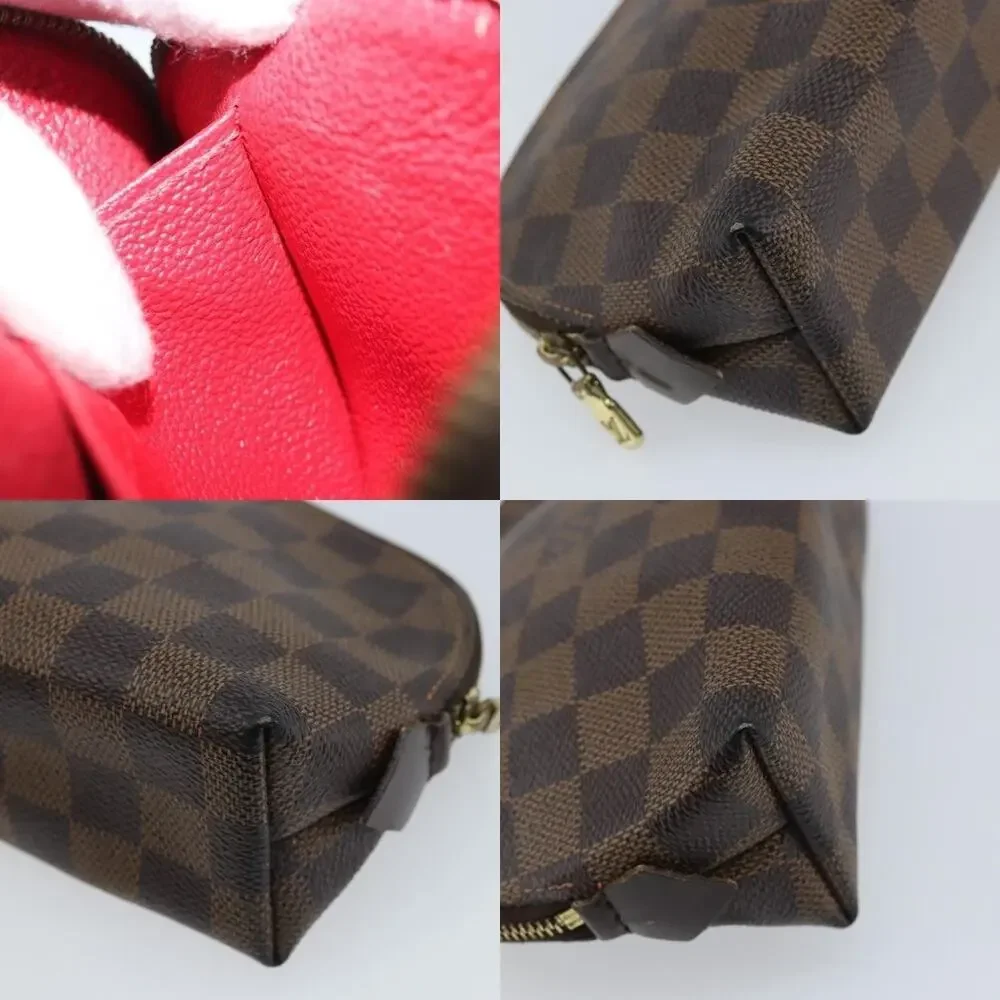 Louis Vuitton Damier Ebene Pochette Cosmetic PM Pouch Brown